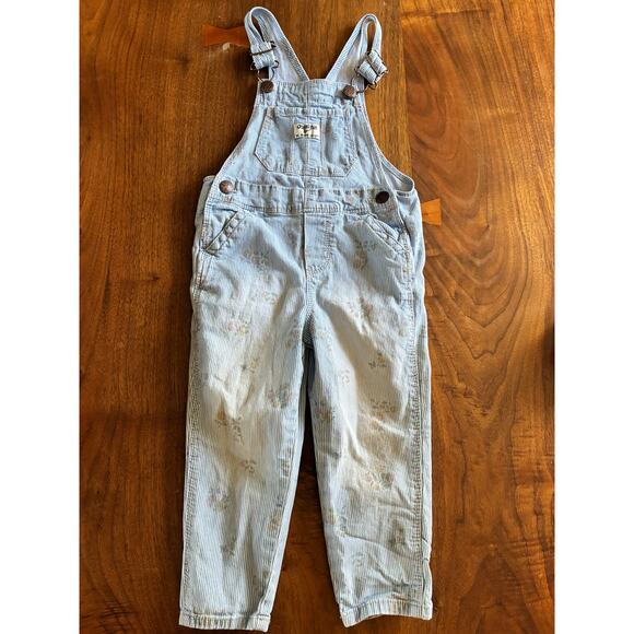 OshKosh B'gosh Other - Vintage OshKosh B'Gosh toddler overalls striped floral‎ 2T